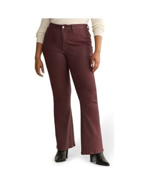 WARP+WEFT Nao Coated High Waist Bootcut Jeans - Red