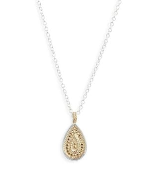 Anna Beck Classic Dot Teardrop Pendant Necklace - White