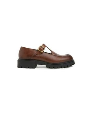 Celtic & Co. Chunky T Bar Loafer - Brown