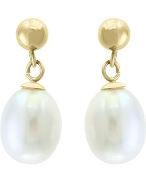 Effy 14K ,Fresh Water Pearl Earrings - White