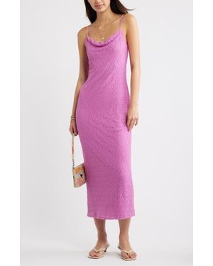 BP. Lace Cowl Neck Maxi Dress - Pink