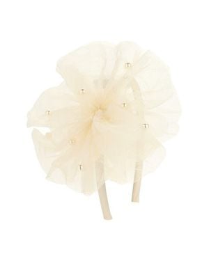 Cara Faux Pearl Tulle Headband - Natural