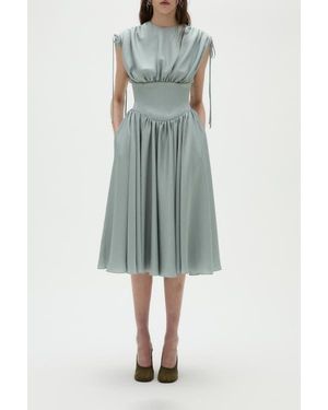 Amsale Hammered Satin Corset Dress - Green