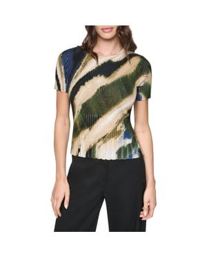 DKNY Print Mixed Rib Sweater - Black