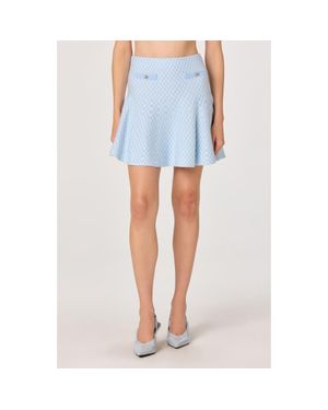 Astr Malvie Plaid Sweater Skirt - Blue