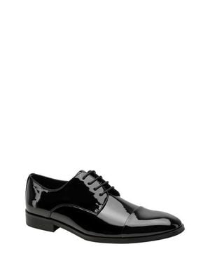 Kenneth Cole Henzer Patent Cap Toe Derby - Black