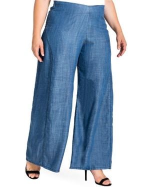 Standards & Practices Perry Tencel Denim Palazzo Pants - Blue