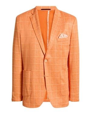 Johnston & Murphy Game Day Xc Flex Pinnacle Windowpane Check Knit Sport Coat - Orange