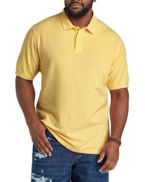 True Nation by DXL Big & Tall Garment-Dyed Polo Shirt - Yellow