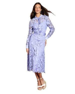 Coast Lace Shirt Long Sleeve Dress - Blue