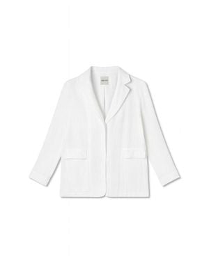 VIR VITA Margaret Linen Blazer - White