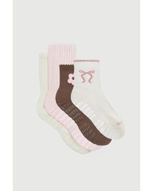 Fraise The Ballerine Set Grip Socks - White