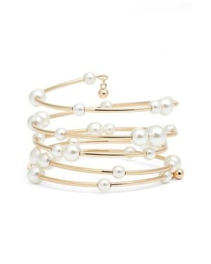 Nordstrom Scattered Faux Pearl Coil Bracelet - White