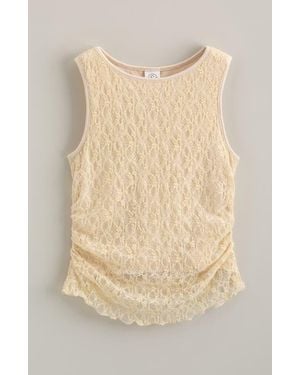 Treasure & Bond Kids' Ruched Stretch Lace Tank - Natural