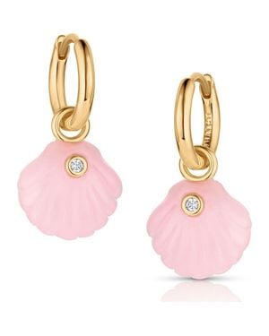 Thatch Coquille Earrings - Pink