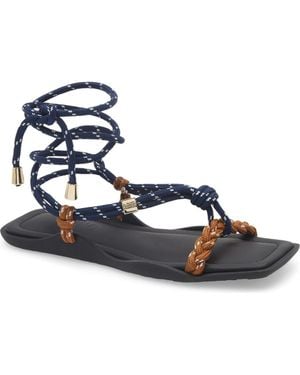 FLOWZE Lace-Up Ropes Water Repellent Slide Sandal - Blue