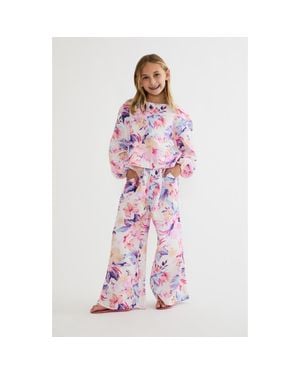Beach Riot Kids' Little Hampton Cotton Gauze Pants - Pink