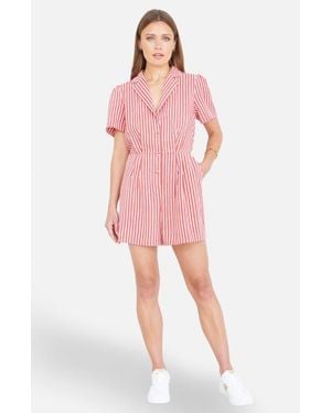 Yumi' Stripe Retro Playsuit - Pink