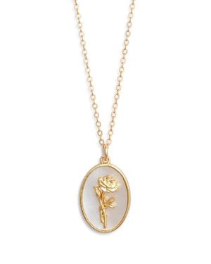 SET & STONES Katrina Birth Flower Pendant Necklace - Metallic