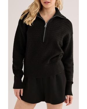 Varley Darla Half Zip Sweater - Black