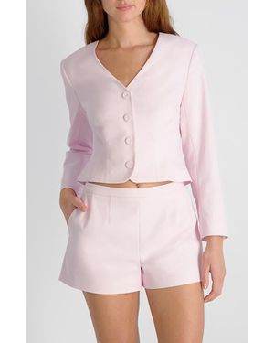 French Connection Halsey Twill Crop Jacket - Pink