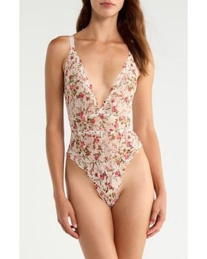 Kilo Brava Floral Lace Teddy - Pink
