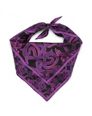Monzlapur Silk Serpent Noir Scarf - Purple