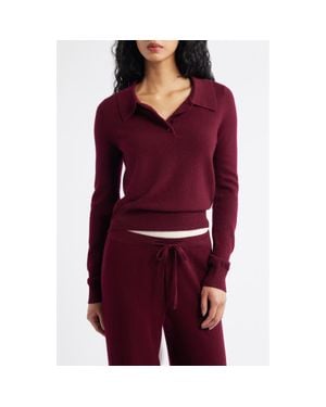 ARTLESS FOREVER Tove Wool & Cashmere Polo Sweater - Red