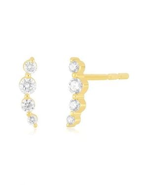 EF Collection 14K Diamond Arc Stud Earrings - Metallic