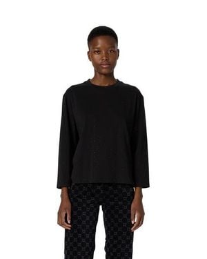 Gerard Darel Hermine Relaxed Long Sleeve Top - Black