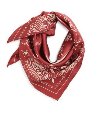Lost Pattern Paisley Silk Bandana - Red