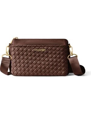 Baggallini Perry Woven Crossbody - Brown
