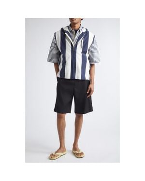 Jacquemus Marinière Stripe Sleeveless Hoodie - Blue