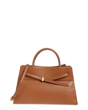 Veronica Beard Large Dash Leather Top Handle Bag - Brown