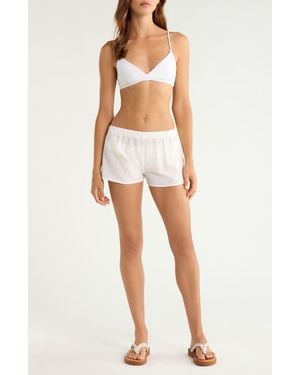 Hunza G Seersucker Minishorts - White