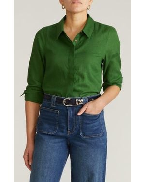 UNIVERSAL STANDARD Elbe Long Sleeve Button-Up Shirt - Green