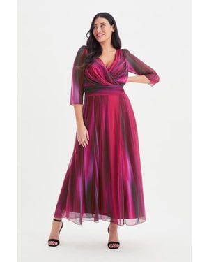 Scarlett & Jo Verity Ikat Print Maxi Gown - Red