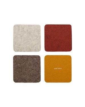 Graf & Lantz Bierfilzl Merino Wool Square Coaster Solid 4 Pack - Multicolor