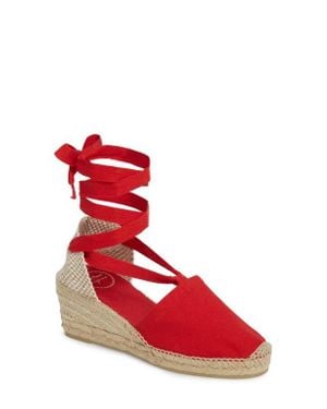 Toni Pons Valencia Wraparound Espadrille Wedge - Red
