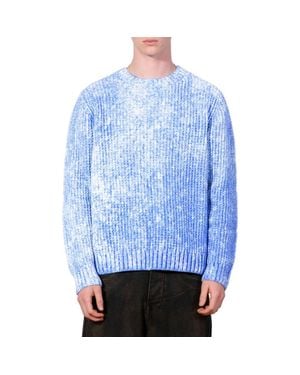 Pleasures Acid Wash Oversize Sweater - Blue