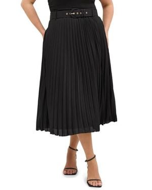 City Chic Petra Pleated Skirt - Black