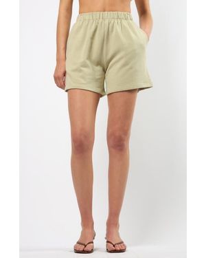 Viens Avec Moi The Lakeside Set Cotton Graphic Sweat Shorts - Natural