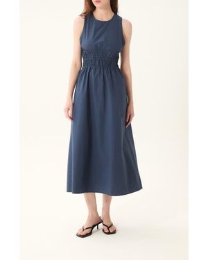 DELUC Turchi Smocked Sleeveless Maxi Dress - Blue