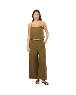 Onia Air Linen Wide Leg Drawstring Pant - Green
