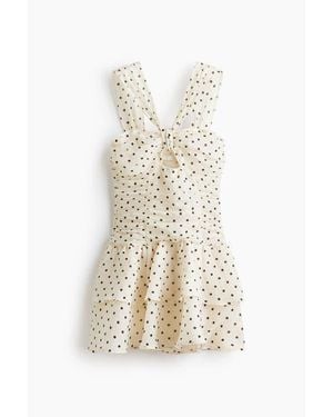 H&M Flared-Skirt Ruched Dress - White