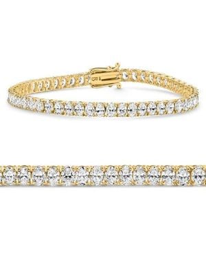 Bliss Diamond 10Ct Oval Diamond Tennis Bracelet 14K 7 Lab Grown - Metallic