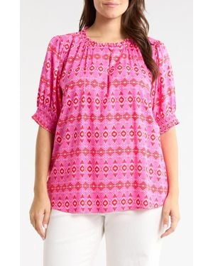 Sugarlips Mirany Ikat Print Top - Pink