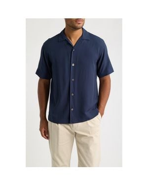 CHE Valbonne Boxy Fit Solid Camp Shirt - Blue