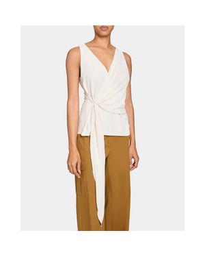 Santorelli Danna Faux Wrap Top - White