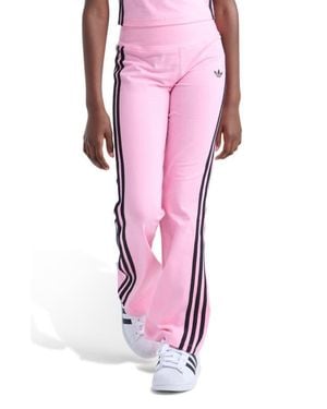 adidas Kids' 3-Stripes Stretch Cotton Flare Leggings - Pink